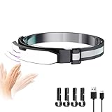 svsviio Rechargeable Headlamp,1500 Lumen Super Bright LED Head Lamp with Motion Sensor,Head Lights for Forehead,Headband Flashlight,Hard Hat Light,Headlamps for Adults Camping/Mechanic/Hiking