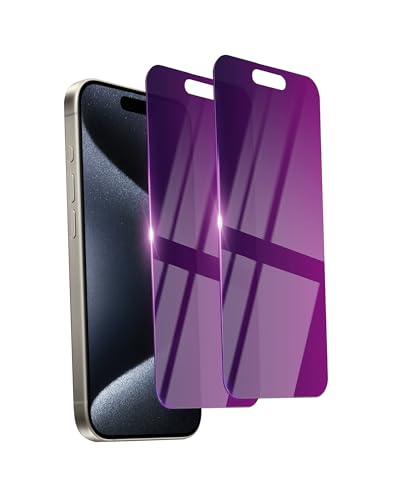 Ifaeveus 2 Pack Privacy Screen Protector for iPhone 15 Pro Tempered Glass 6.1inch Private Saver Anti-Spy Eye Protection Anti-Scratch Full Coverage