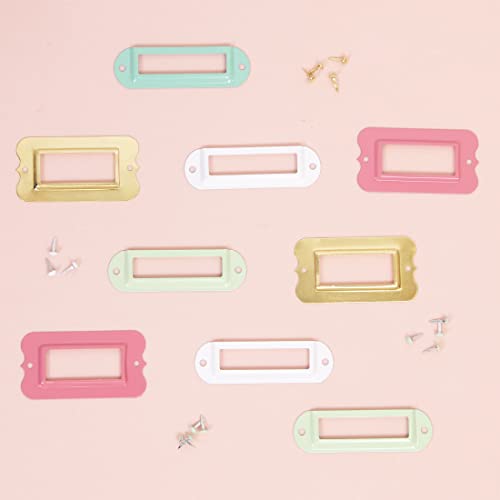 Image of Craftelier - Set of 4 Basic Metallic Label Holders for Decorating Your Scrapbooking Projects and Labeling Albums, Planners, Notebooks or Organizing Boxes - Size 7 x 2 cm - Rose Gold Color
