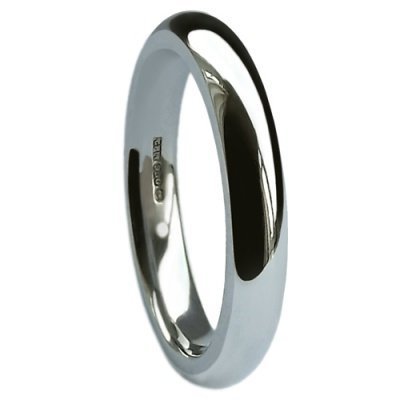 Bague de mariage en argent sterling de 4mm avec finition confort pour couples