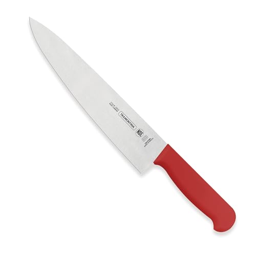 Image of TRAMONTINA Professional Meat /Chef Knife 15 cm | Stainless Steel Sub-Zero Treated Blade | Antimicrobial Red Polypropylene Handle | Heavy-Duty Butcher & Meat Processing Knife