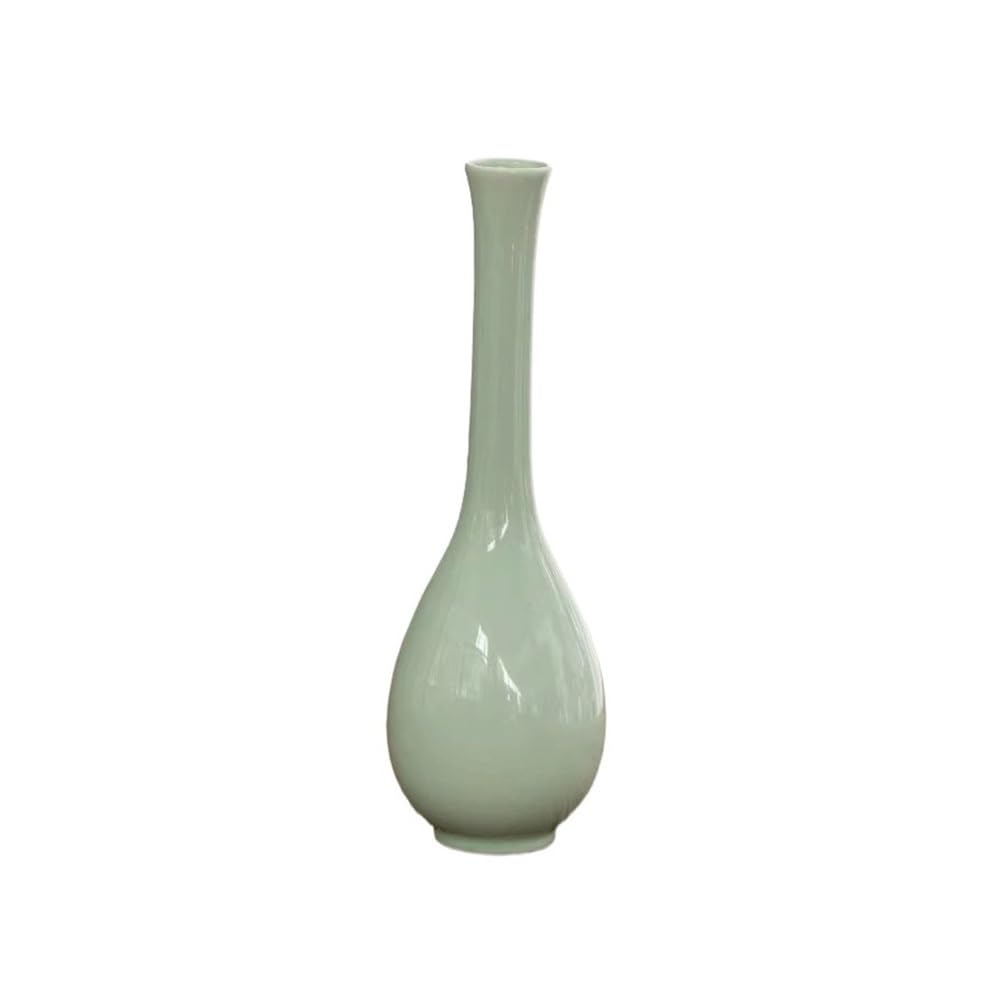Ruoxiukhbzps One Color Celadon White Pear Shaped Porcelain Vases, Traditional Chinese Vase For Flowers, Minimalist Decorative Vases For Home Living Room Centerpieces For Living Dining Room Kitchen