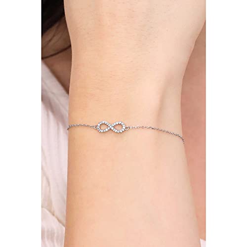 Amen Bracciale Da Donna Collezione Coccole Luxury. Bracciale In Argento 925 E Zirconi Bianchi Bracciale In Argento Rodiato. Lunghezza: 16+3Cm Charm L. 1,4Cm.. La Referenza è Brinbbz - 3