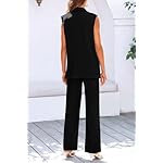 PRETTYGARDEN Women's 2 Piece Outfits Sleeveless Suit Vest and Wide Leg Pants Business Casual Blazer Sets - Image 4