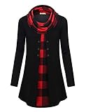 Bebonnie Tunic Tops for Leggings for Women, Plus Size Plaid Swing Tunics Winter Christmas Sweater...