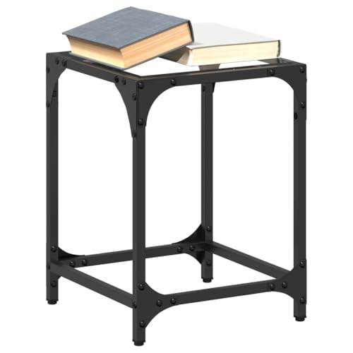 Table basse avec dessus en verre transparent petite table d'appoint
