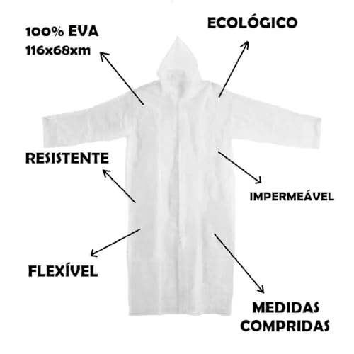 Capa de Chuva EVA Adulto Impermeável Reforçada Grossa