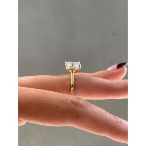 Handmade Wendy 1CT-3CT Classic Cushion Cut Moissanite Anniversary Ring for Women Solitaire Wedding Engagement Ring Promise Gifts for Her 925 Silver, 10K/14K/18K Solid Gold3