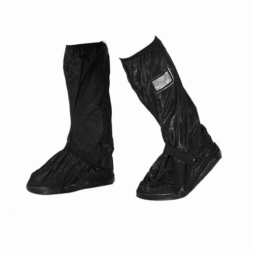 Cubiertas impermeables para zapatos Fdit, protectores reutilizables para motocicleta, bicicleta y ciclismo con suela antideslizante y cremallera para actividades al aire libre en lluvia y nieve (Negro, talla S) miniatura 1