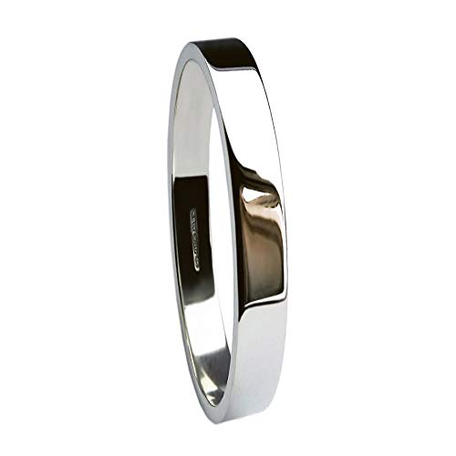 Bague platine 2mm anti-déformation alliance profil plat robuste taille I pour doigt fin