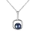 Produktbild Esberry 925 Sterling Silber Schlichte und Stilvolle Geometrisches Runde Halskette Eingelegter Natürliches Süßwasser Perle Halskette Schmuck Geschenk Für Frauen Mädchen