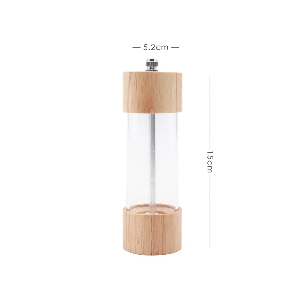 RJJ Cucina famiglia manuale pepe smerigliatrice rovere condimento bottiglia appena macinata pepe nero macinino sale macinazione bottiglia (Size : A)