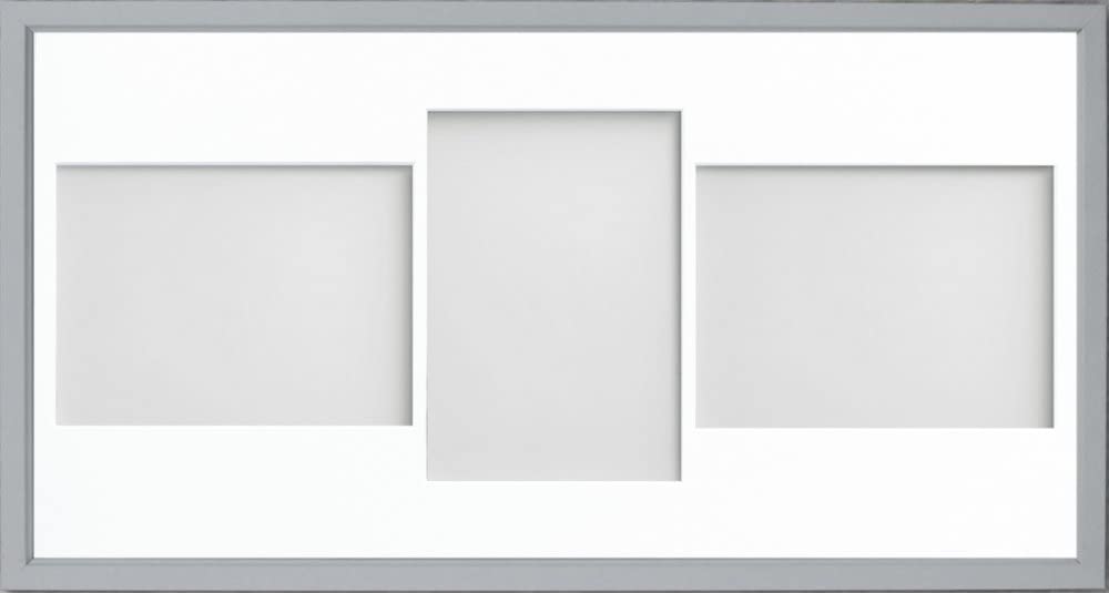 Frame Company Drayton Multi Aperture Photo Frame, Grey, 20x10 for 7x5 inch (x3 LPL)