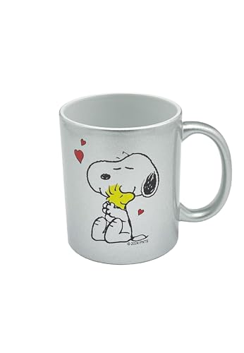 ONOMATO! Peanuts Snoopy Woodstock mok, keramische koffiemok 330 ml, theekopje met cartoonmotief, Peanuts cadeau, voor dames, heren en kinderen, voor Kerstmis