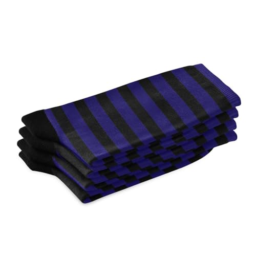 1 Pair Navy Blue Black Stripes Crew Socks Breathable Compression Athletic Socks for Women Men Sport Running Cycling2