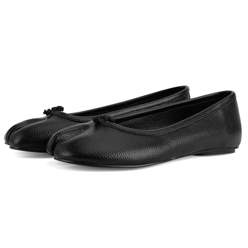Image of VBDB Tabi Ballet Flats Shoes for Women Rounde Toe Wide Width Split Toe Low Heel Comfortable Flats Shoes