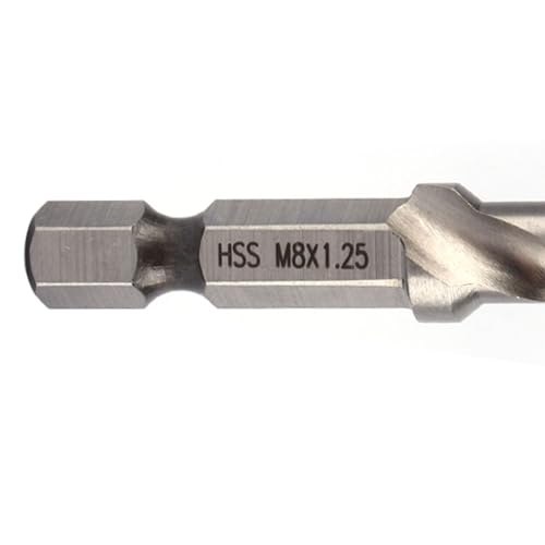 KooingTech M8 HSS SechskantschaftBohrer, Sechskantgriff Verbundbohrer Geeignet Zum Bohren, Gewindebohrer Mit Gewindebohrer Elektrowerkzeug Teil, M8 x 1,25