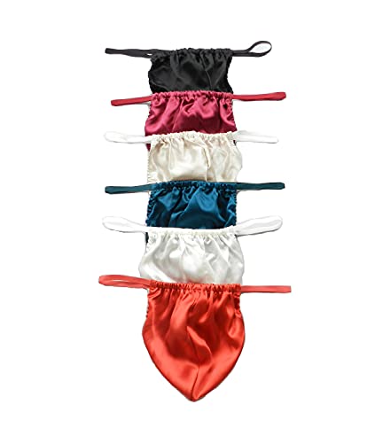 Mens Silk String Underwear Briefs sexy One Size 6 Pairs In One Economic Pack