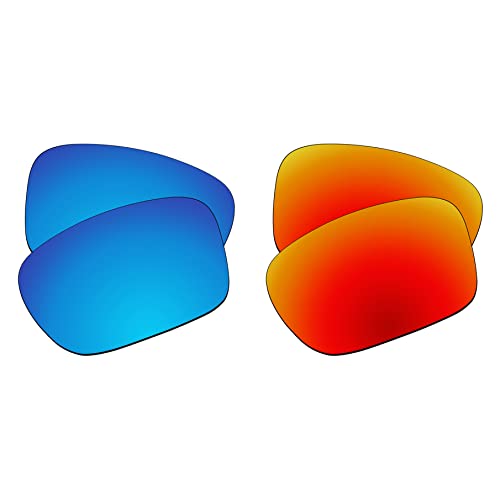 EZReplace Lentes de repuesto compatibles con gafas de sol Costa Del Mar Cocos (lentes polarizadas), se adapta a marco Costa Del Mar Cocos (azul hielo y rojo fuego), Azul Hielo + Rojo Fuego, Talla