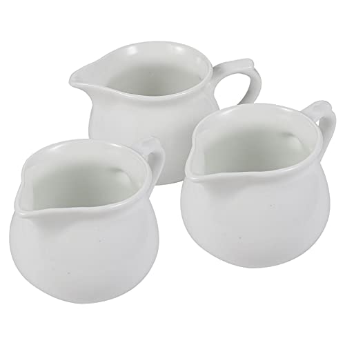 Cabilock Latte Art Cup Set 3pcs Ceramic Frothing Pitcher Milk Jug Maker for Coffee Yogurt