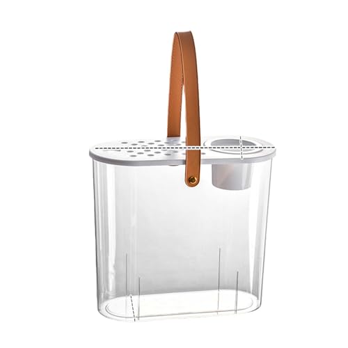 haoyunjianjiak 金魚鉢 金魚 飼育水槽 大容量 アクアリウム 透明 アクリル水槽 観葉植物 インテリア 容器 ボウル プラスチック 透明 水培 インテリア 花瓶 テーブル (土壌培?,32*14.5*28.5cm-ハンドル付き)