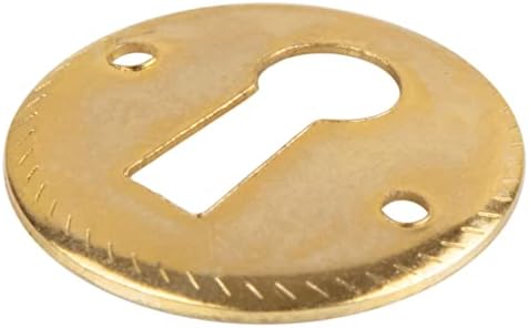 Traditional Round Brass Decorative Keyhole Cover | Diameter: 1" | Keyhole Escutcheon Plate for Cabinet Door, Dresser Drawers, Desk | Antique, Modern Furniture Hardware | KC22-SB image 5