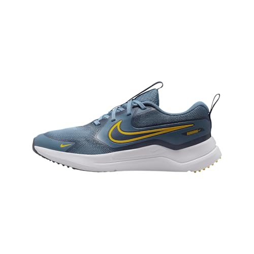 Nike Cosmic Runner Big Kids' Road Running Shoes (HM4402-004, Smokey Blue/Thunder Blue/White/University Gold)