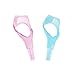 2Pcs 3 in 1 Plastic Makeup Cosmetic Eyelash Tool Lash Mascara Applicator Eyelashes Guide Eyelashes Brush Curler Comb Eye Makeup Tool (Pink + Blue)