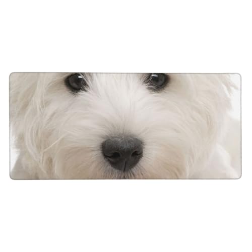 Tapis de souris grand format Westie en caoutchouc contre les rayures