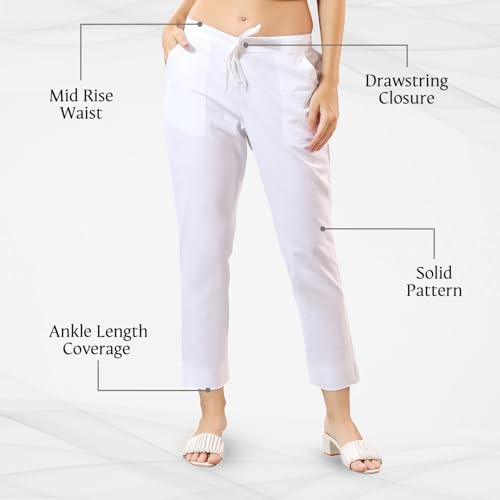 Image of TRASA Ultra Soft Cotton Regular and Plus 8 Colour Cotton Pants for Womens and Girls - Available Sizes : M,L,XL,2XL,3XL,4XL,5XL