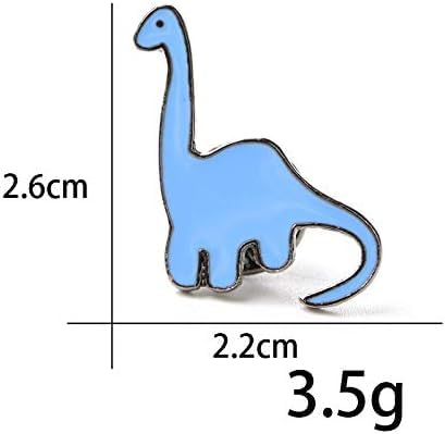 Image of KILIPOL Blue Dinosaur Enamel Pin Cartoon Animal Brooches Badge Funny Enamel Lapel Pin Clothes Bag Backpacks Lapel Badge Brooch Pn