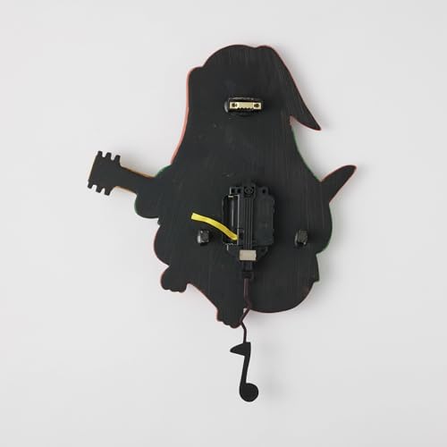 Reloj de pared péndulo Enesco con diseño perro y guitarra miniatura 2