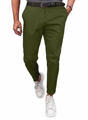 Meilicloth Herren Chino Hose Anzughose Herren Chinohose Stretchhose Herren Baumwolle Sporthose Casual Freizeithose mit Enger Passform Grün 40 Meilicloth Herren Chino Hose Anzughose Herren Chinohose Stretchhose Herren Baumwolle Sporthose Casual Freizeithose mit Enger Passform Grün 40