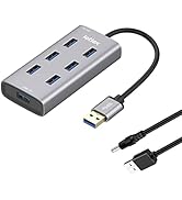 LETLEX 7port USB 3.0 Hub – High Speed USB 3.0 Hub with 5Gbps Power &amp; Fast Charging – Durable Alum...