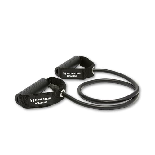 Myprotein Resistance Band with Handles — Extra Heavy Tension, Black — Ultimate Strength Resistance Tubes for Power Training & Muscle Building — Exercise Bands with Handles for Advanced Workouts