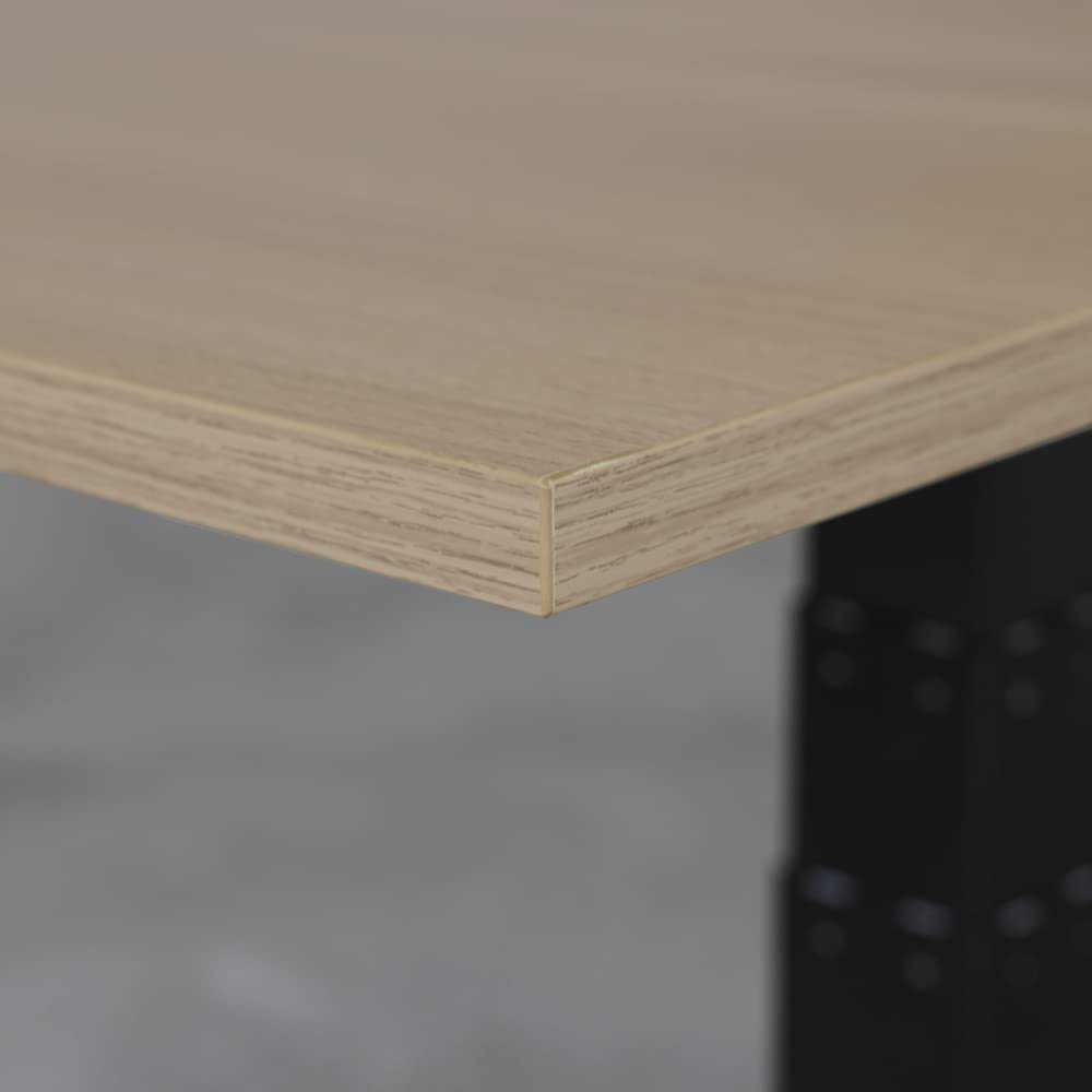 Elektrycznie regulowane podwójne biurko – 140 x 80 cm – podwójny silnik – biały dąb