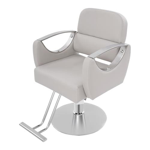 ZAWAYINE Barber Chair Salon Chair for Hair Stylist Adjustable Hydraulic Styling Chair with 360 Degrees Rolling Swivel for Salon Barbershop Tattoo Shampoo Beauty Equipment (White)