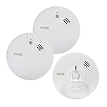 Kidde Firex KF Series Mains Powered Fire Alarms Kit (2 Smoke & 1 Heat) with Alkaline Back-up Battery