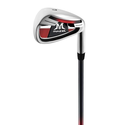 MAZEL Golf Individual Iron 1,2,3,4,5,6,7,8,9, Golf Iron with Steel Shafts for Right Handed Golfers (Graphite,Black Red, 1 Iron, Regular, Right)