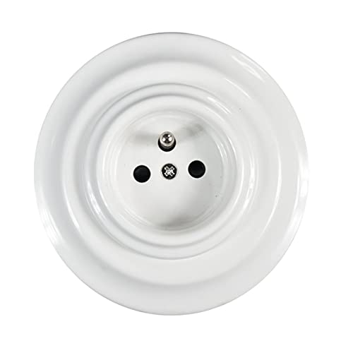FRENCH Enchufes de Porcelana pared con toma de tierra para Empotrar en Paredes 240V,16A