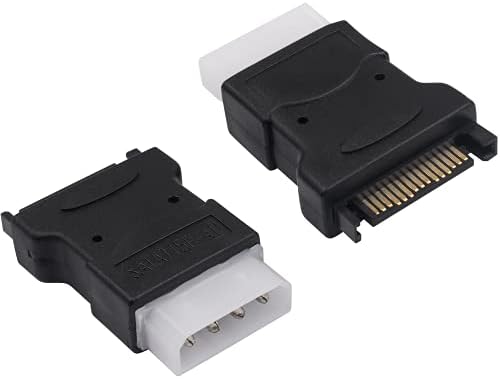 Duttek Molex to Sata Power Adapter, 4 Pin Male IDE Molex to Sata 15 Pin Male Adapter Converter for Sata Power Cables Connecting PC Power Hard Disk Drive HHD/SSD/DVD RW/Hard Drive, 2 Pack