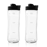 RKJRTK 2 Pcs Blend Active Bottles, Blender Bottles Replacement, Universals Juices Container, Lightweight Juicing Machine Part Plastics Juices Cup Materials For BLSTPB BLSTP2 Blender Cup