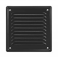 ADGO Lüftungsgitter aus Stahl, 16,5 x 16,5 cm, mit Insektenschutz, 1 Stück, schwarz