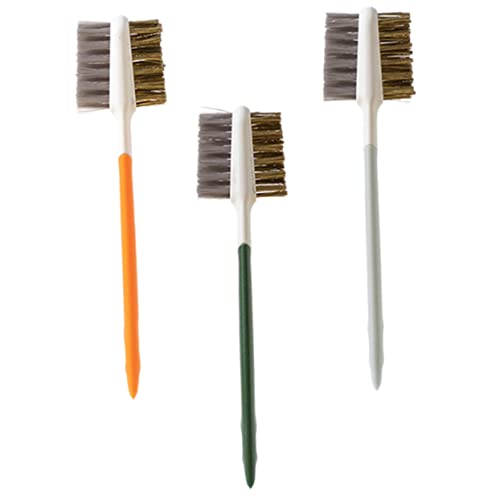 HONMEET Set of Kitchen Cleaning Brushes Gas Stove Brush for Stove Top Cleaning Deep Gas Double-Ended Stainless Steel Plastic