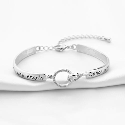 POTIY Memorial Bracelet Sympathy Gift Fly with Angels Dance with Stars Bracelet Loss Jewelry Remembrance Loss of Mom Dad (silver) - Image 4