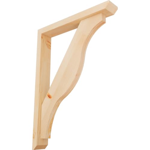 3 1/2"W x 22"D x 30"H Funston Slat Smooth Bracket w/Offset Brace, Douglas Fir
