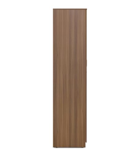Image of Knox 2-Door Wardrobe | Engineered Wood | Exotic Teak Finish | Matte | Bedroom Storage | Hinged Doors | 4 Shelves | 1 Hanger Rod | Termite & Scratch Resistant | 3-Year Warranty