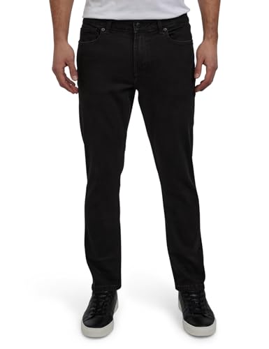 DKNY Bedford Slim Fit Jeans for Men - Tapered Leg Stretch Denim Pants, Classic 5-Pocket Styling | Mens Slim Fit Jeans Black Rinse