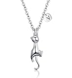 Gatito para Mujer | Letra Inicial del corazón | Colgante de Acero Inoxidable, joyería, Regalos para Mascotas, Amantes de los Gatos, Hijas y niñas
