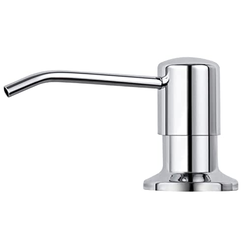Hoanmpy Chrome Soap Dispenser For Kitchen Sink, Built In, Stainless Steel Pump Set For Dish Soap Or Lotion, Refill From The Top, Kitchen Sink Soap Dispenser For Countertop，17 Oz cover